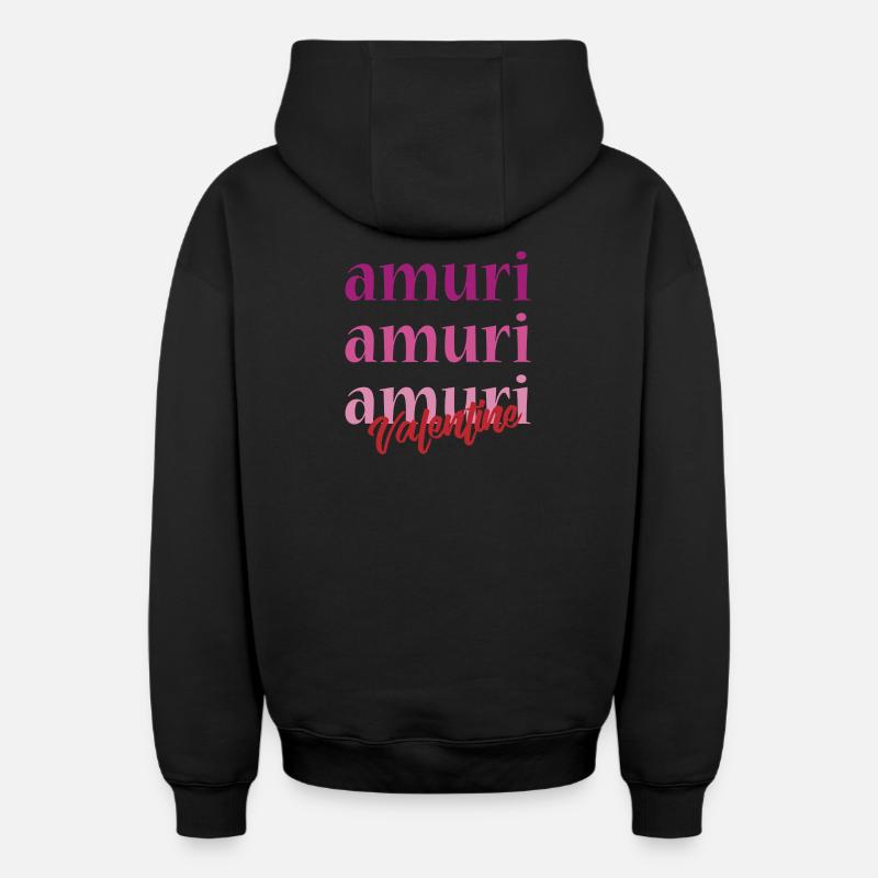 T-shirt Amuri Sicilien Amour Saint-Valentin - Sweat à capuche unisexe zippé oversize épais SPREAD - noir
