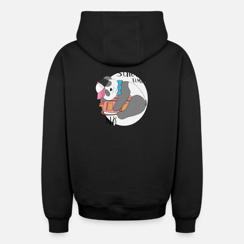 Heure de l’école - Sweat à capuche unisexe zippé oversize épais SPREAD - noir