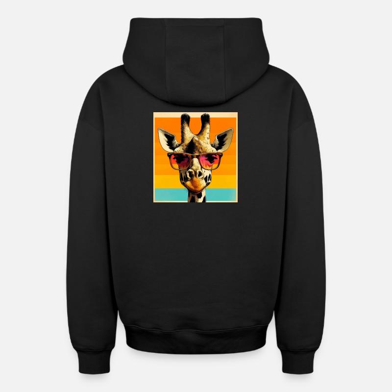 girafe - Sweat à capuche unisexe zippé oversize épais SPREAD - noir