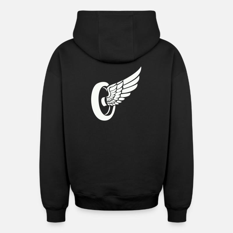 Ailerons de pneus - Sweat à capuche unisexe zippé oversize épais SPREAD - noir