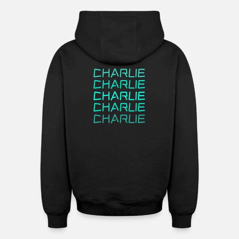Charlie - Sweat à capuche unisexe zippé oversize épais SPREAD - noir