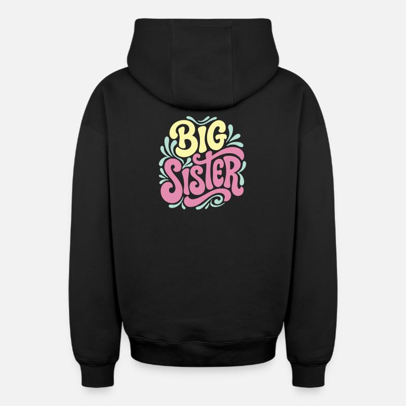 Célébration des grandes sœurs - Sweat à capuche unisexe zippé oversize épais SPREAD - noir