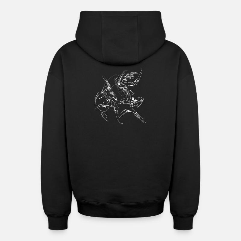 art martial - Sweat à capuche unisexe zippé oversize épais SPREAD - noir