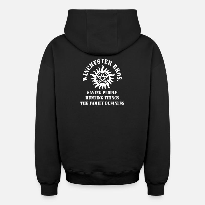 Chasse aux frères Winchester - Sweat à capuche unisexe zippé oversize épais SPREAD - noir