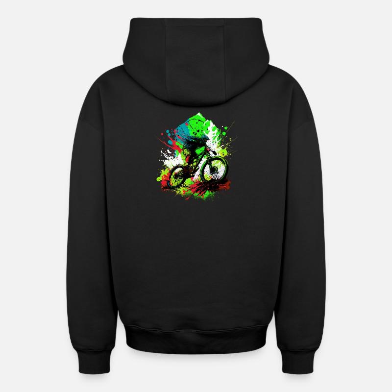 VTT - Sweat à capuche unisexe zippé oversize épais SPREAD - noir