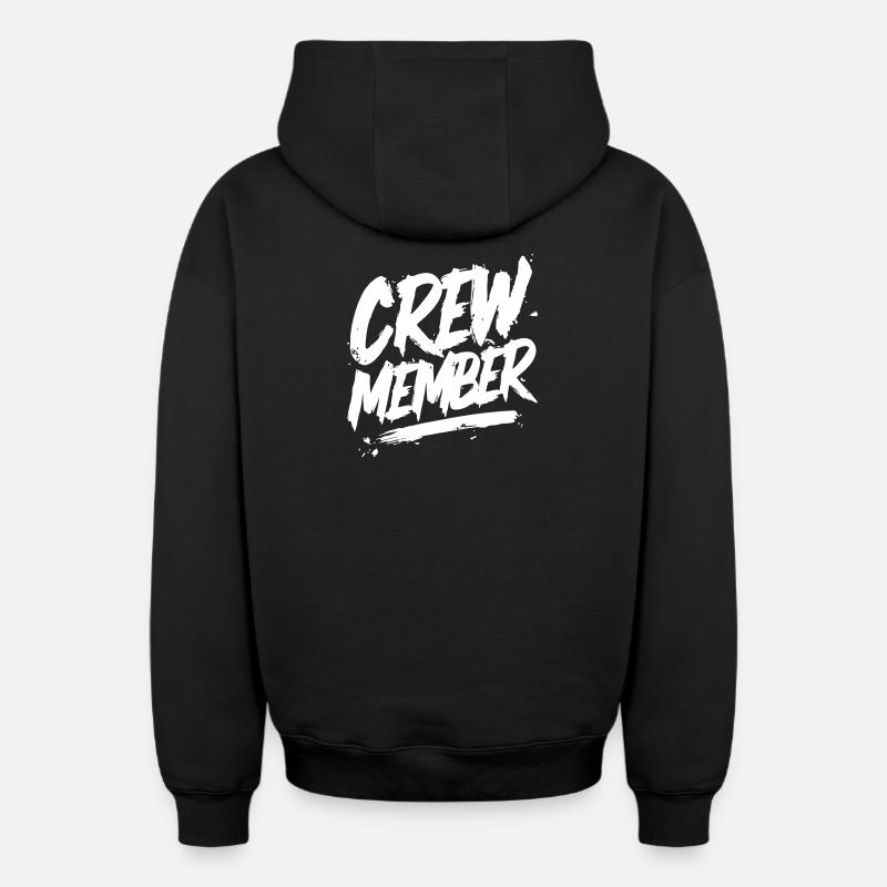 membre d’équipage - Sweat à capuche unisexe zippé oversize épais SPREAD - noir