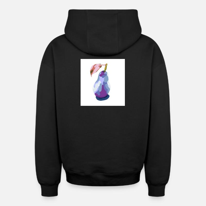Poire en pastels abstrait - Sweat à capuche unisexe zippé oversize épais SPREAD - noir