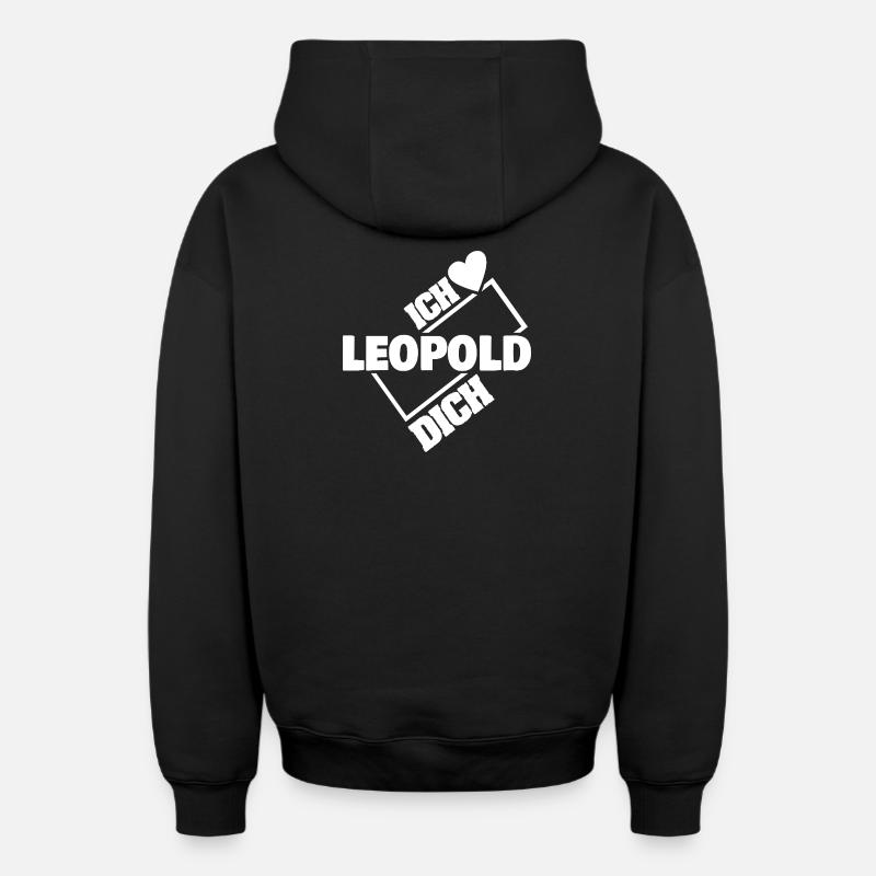 Cher Léopold - Sweat à capuche unisexe zippé oversize épais SPREAD - noir