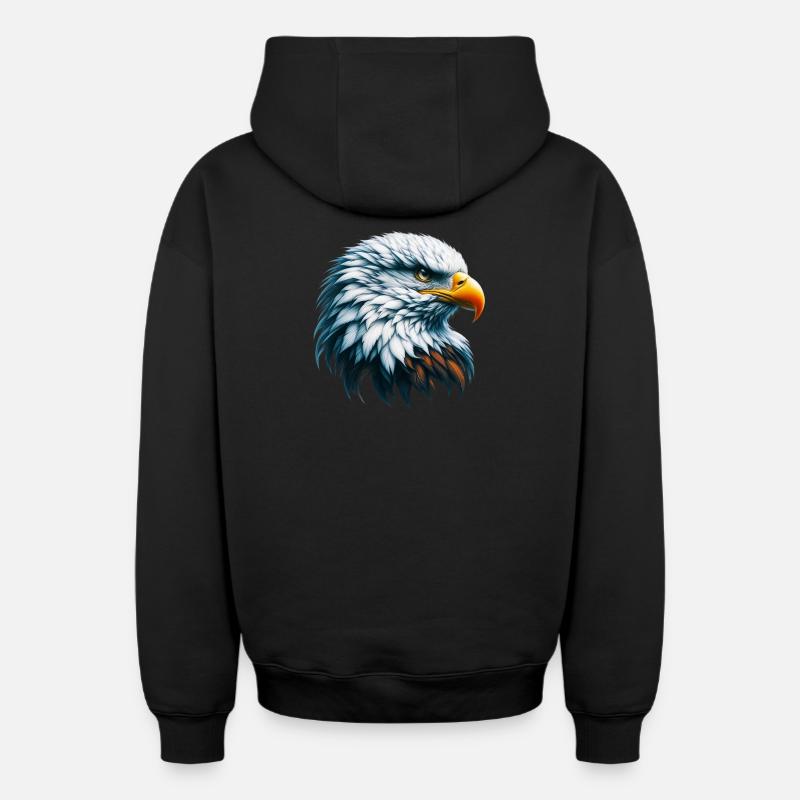 Aigle - Sweat à capuche unisexe zippé oversize épais SPREAD - noir