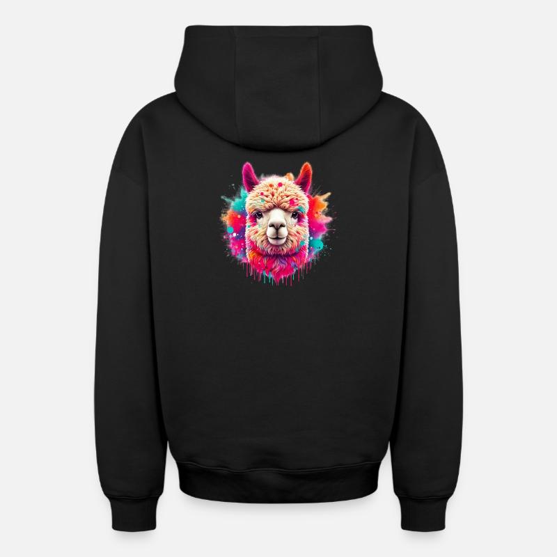 Alpaga - Sweat à capuche unisexe zippé oversize épais SPREAD - noir