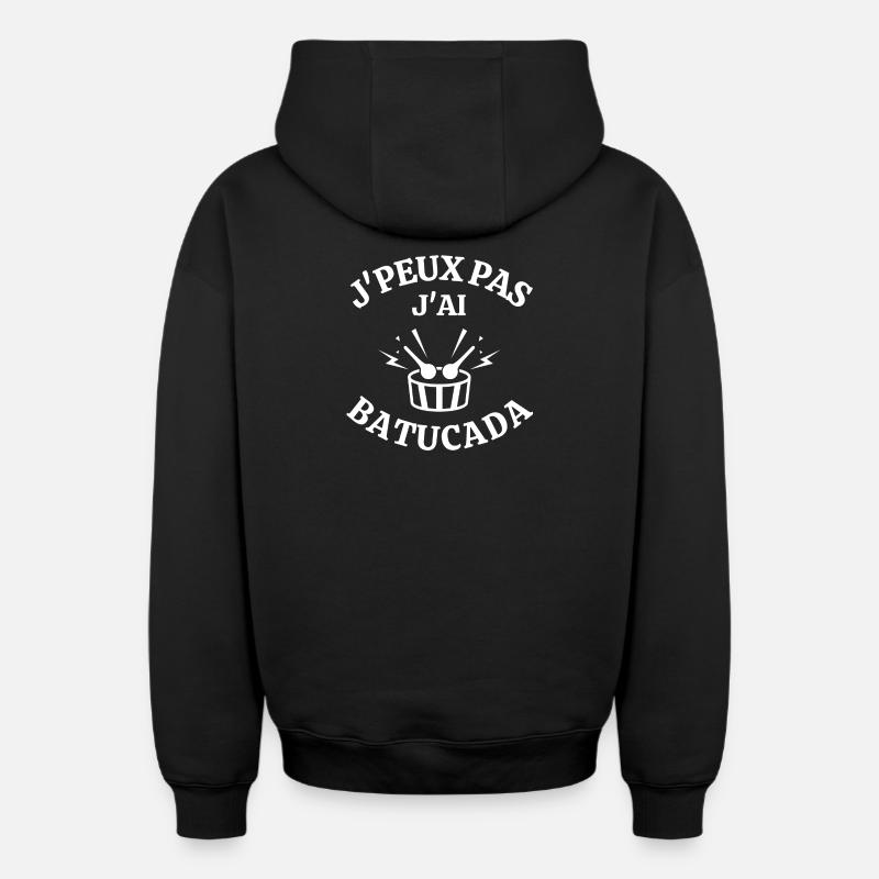 batucada, percussion, samba - Sweat à capuche unisexe zippé oversize épais SPREAD - noir