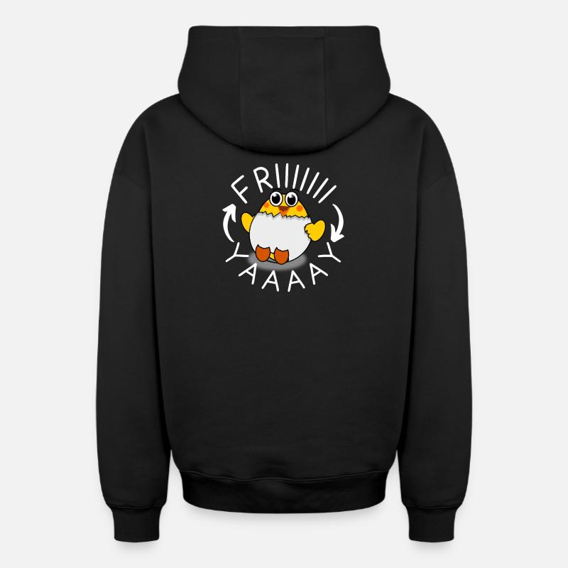 Vendredi - Sweat à capuche unisexe zippé oversize épais SPREAD - noir