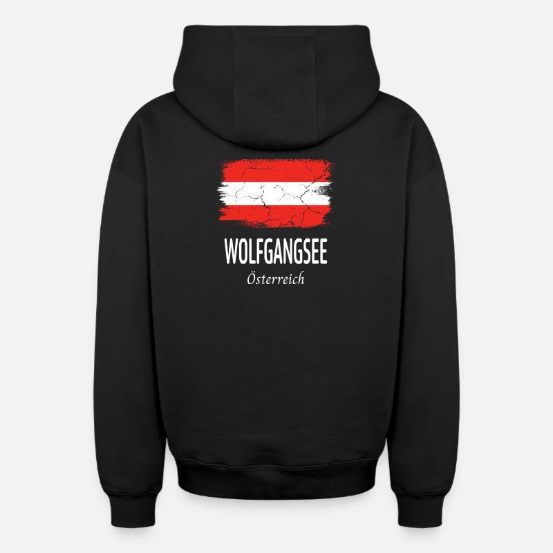 Lac Wolfgang - Sweat à capuche unisexe zippé oversize épais SPREAD - noir