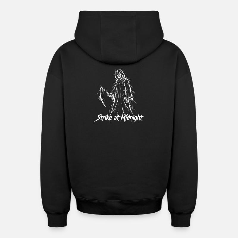 Frappe de minuit - Sweat à capuche unisexe zippé oversize épais SPREAD - noir