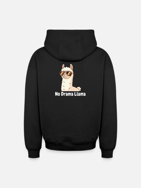 No Drama Llama Sunglasses - Oversized Heavyweight Unisex Zip Hoodie - black