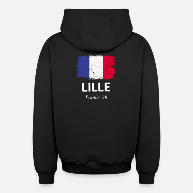 Lille - Sweat à capuche unisexe zippé oversize épais SPREAD - noir