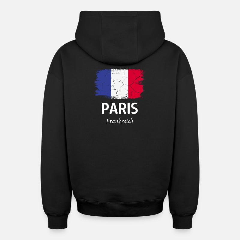 Paris - Sweat à capuche unisexe zippé oversize épais SPREAD - noir