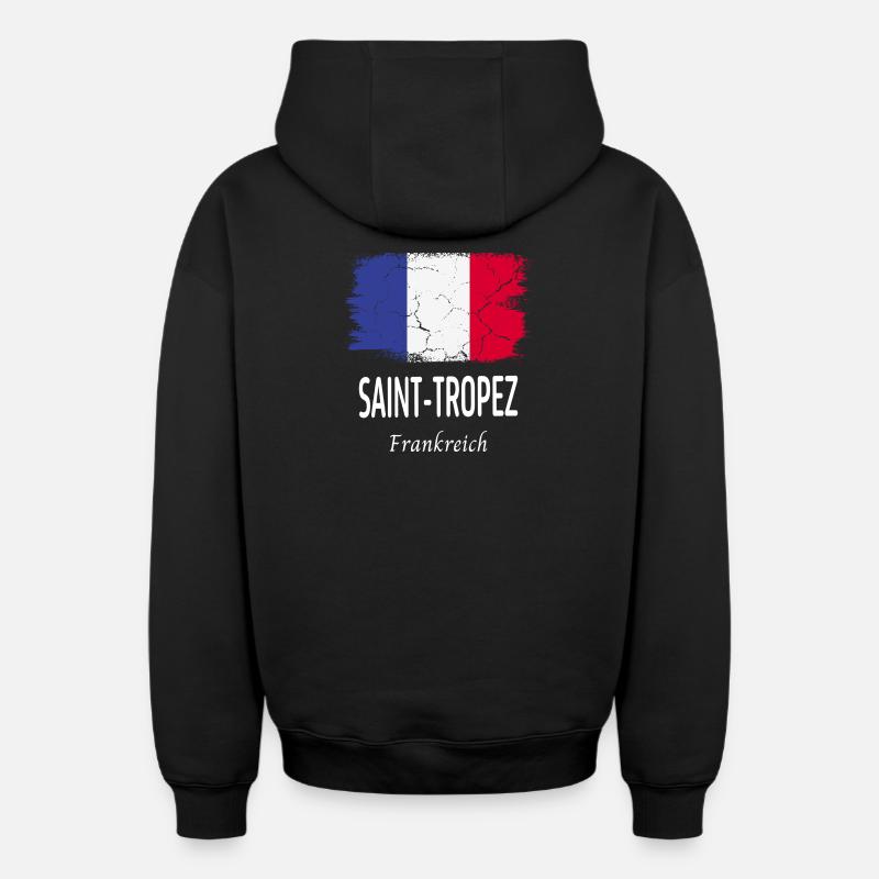 Saint-Tropez - Sweat à capuche unisexe zippé oversize épais SPREAD - noir