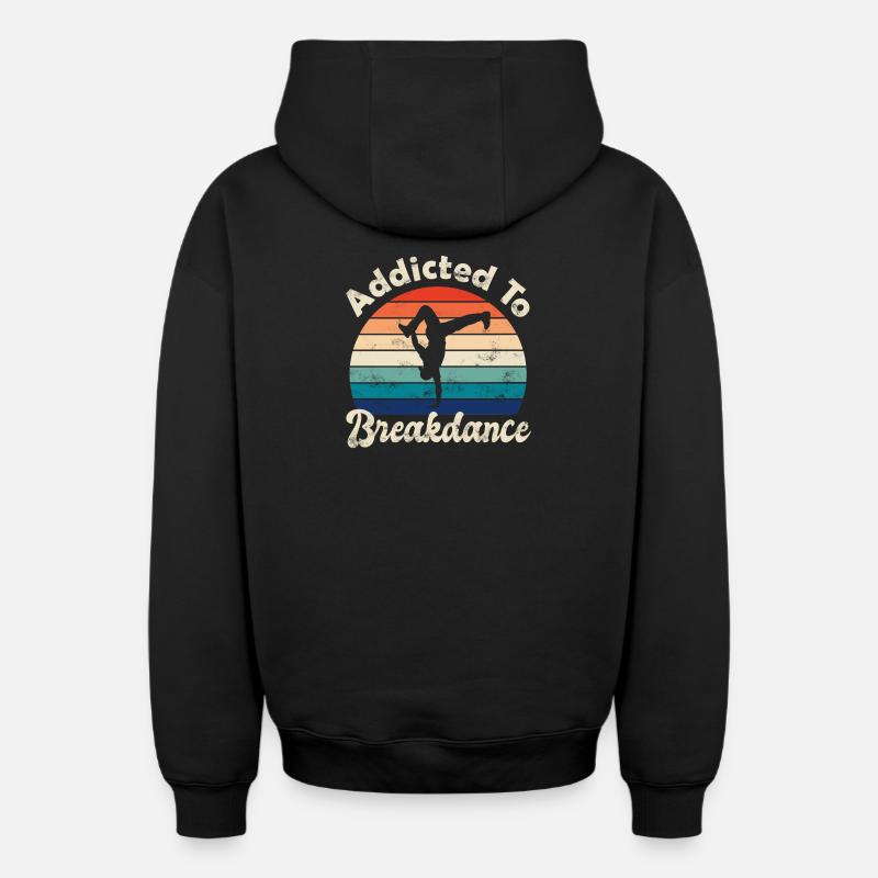 Breakdance - Sweat à capuche unisexe zippé oversize épais SPREAD - noir