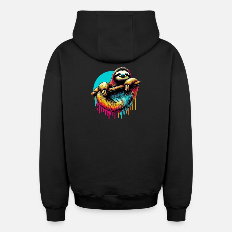 Paresse - Sweat à capuche unisexe zippé oversize épais SPREAD - noir