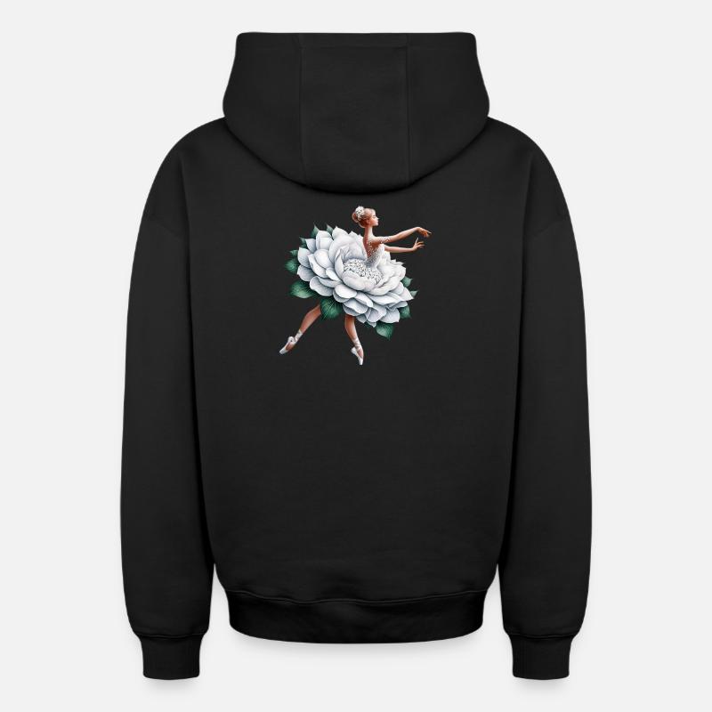 Ballet dancer with tutu - Oversized Heavyweight Unisex Zip Hoodie - black