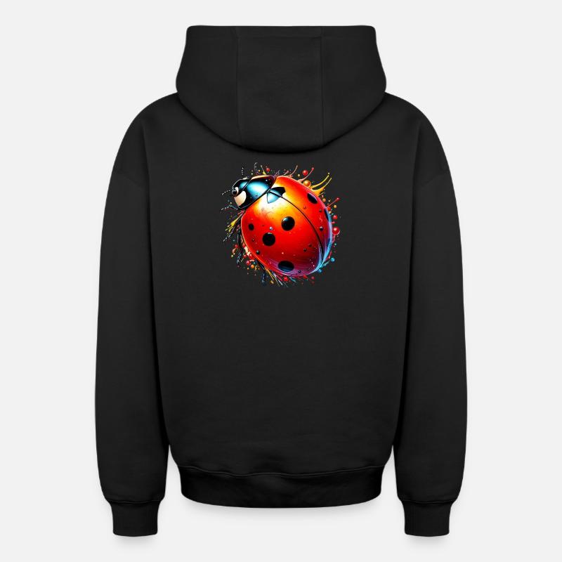 Coccinelle - Sweat à capuche unisexe zippé oversize épais SPREAD - noir