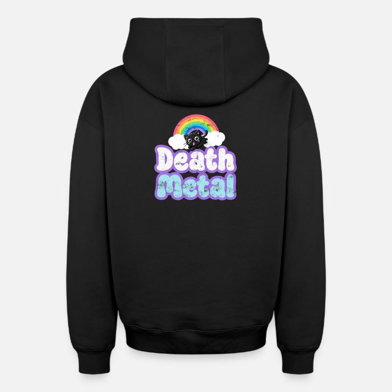 Death metal - Sweat à capuche unisexe zippé oversize épais SPREAD - noir