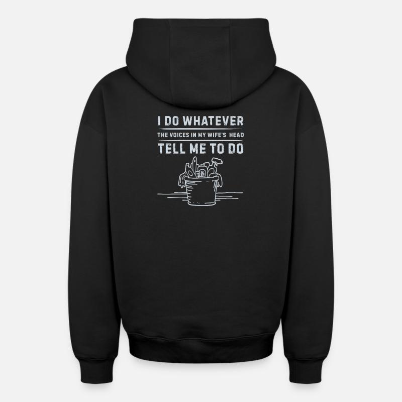 I_do_Anything_for_Wife_12 - Sweat à capuche unisexe zippé oversize épais SPREAD - noir
