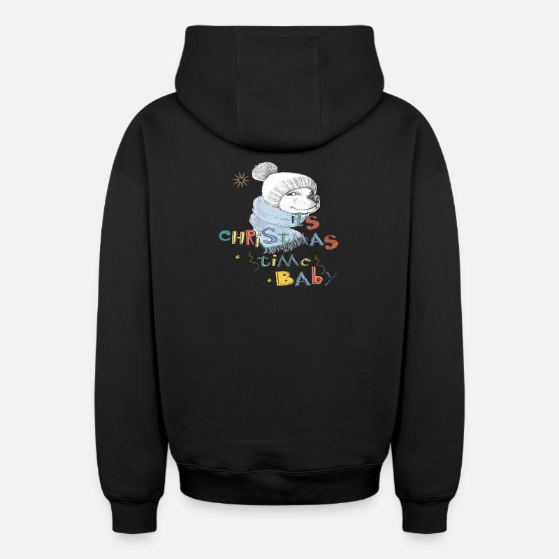 Noël - Sweat à capuche unisexe zippé oversize épais SPREAD - noir