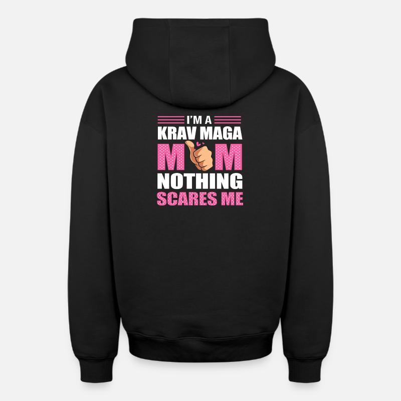 Krav Maga - Sweat à capuche unisexe zippé oversize épais SPREAD - noir