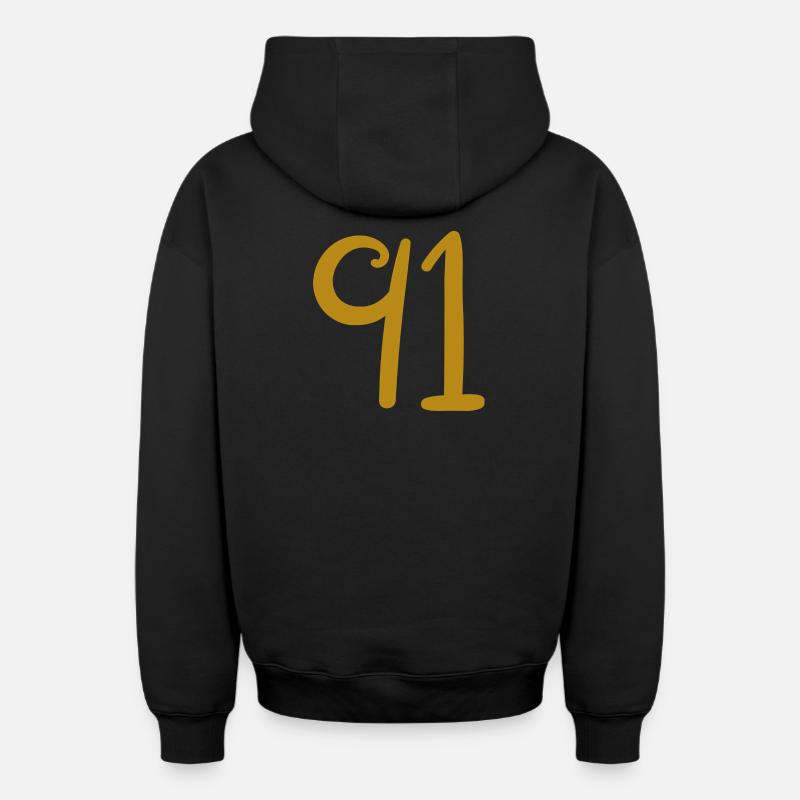 91 - Sweat à capuche unisexe zippé oversize épais SPREAD - noir