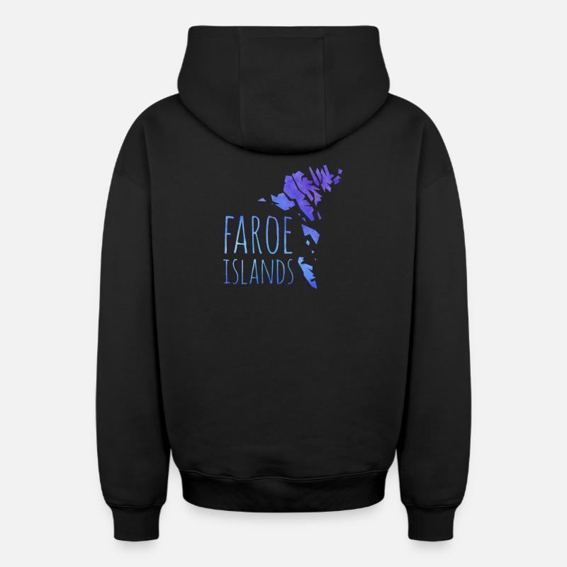 faroe - Sweat à capuche unisexe zippé oversize épais SPREAD - noir