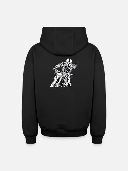 Streetfighter - Oversized Heavyweight Unisex Zip Hoodie - black