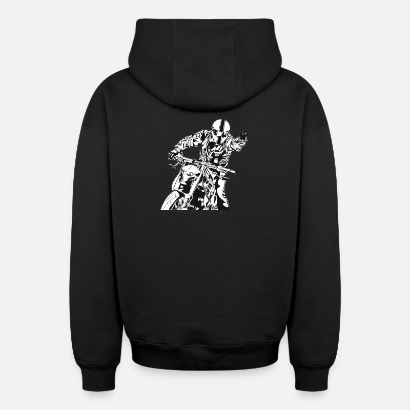 Streetfighter - Sweat à capuche unisexe zippé oversize épais SPREAD - noir