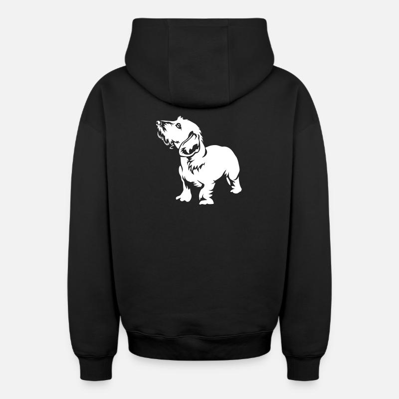Teckel « Black Edition » - Sweat à capuche unisexe zippé oversize épais SPREAD - noir