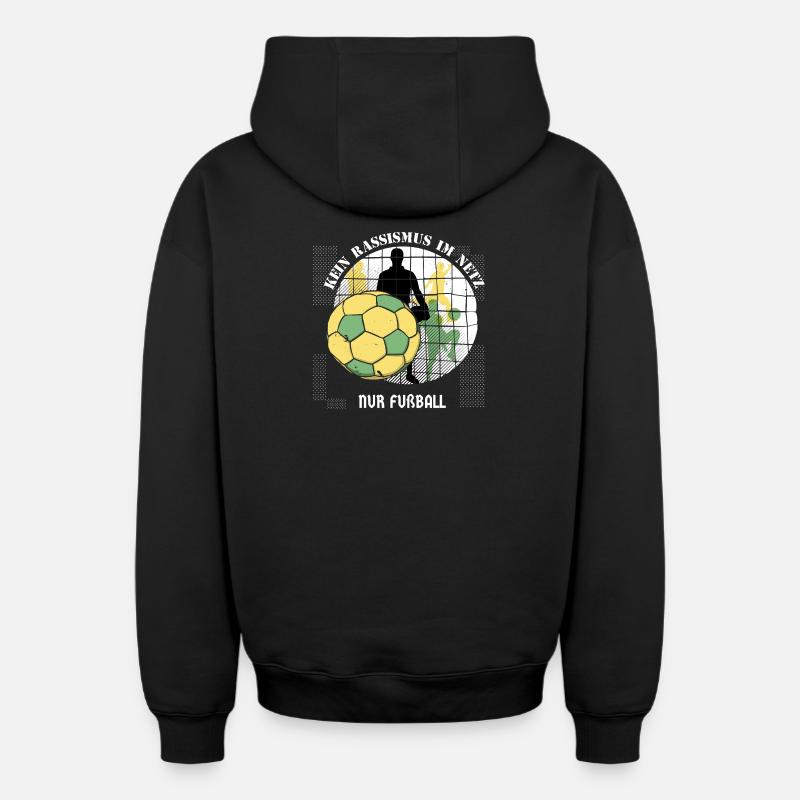 Pas de racisme sur Internet - Sweat à capuche unisexe zippé oversize épais SPREAD - noir