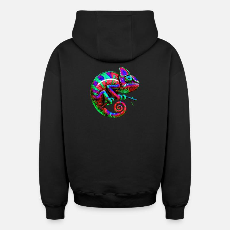Chameleon - Oversized Heavyweight Unisex Zip Hoodie - black