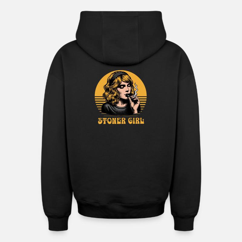 Fille stoner - Sweat à capuche unisexe zippé oversize épais SPREAD - noir
