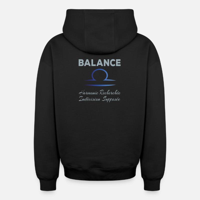 Balance - Sweat à capuche unisexe zippé oversize épais SPREAD - noir