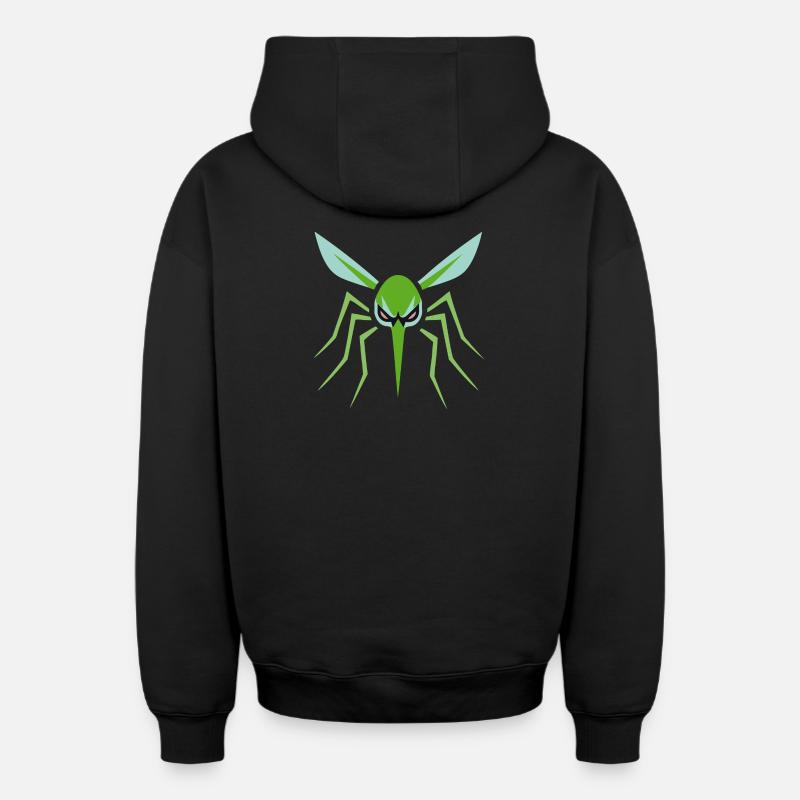Moustique, Moustique, Insecte, Mal - Sweat à capuche unisexe zippé oversize épais SPREAD - noir