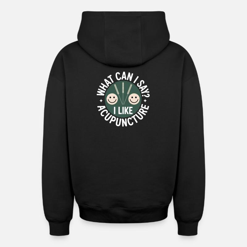 Acupuncture Médecine chinoise Santé - Sweat à capuche unisexe zippé oversize épais SPREAD - noir