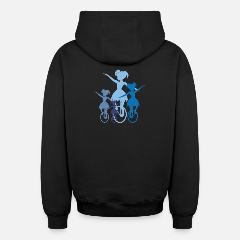 Unicycle | Style libre monocycle - Sweat à capuche unisexe zippé oversize épais SPREAD - noir