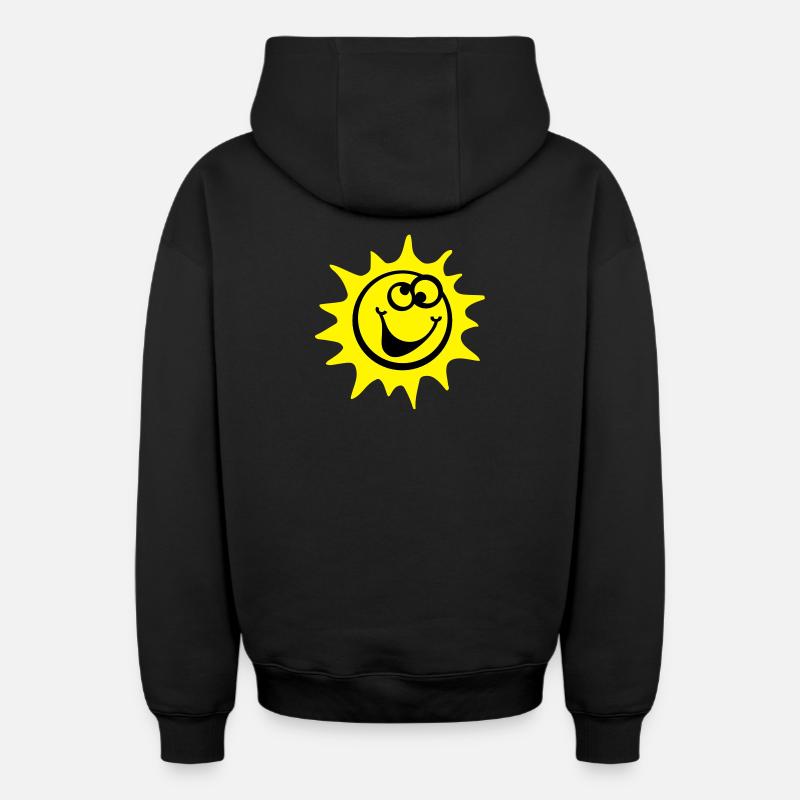 sonne 2c comic style - Oversized Heavyweight Unisex Zip Hoodie - Schwarz