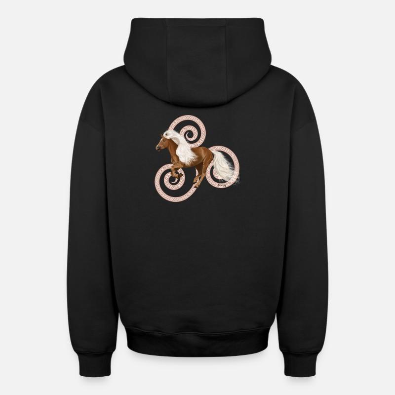 Haflinger Artos - Sweat à capuche unisexe zippé oversize épais SPREAD - noir