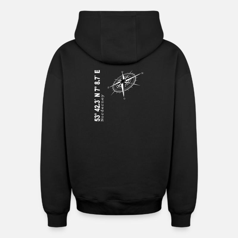 Norderney - Oversized Heavyweight Unisex Zip Hoodie - Schwarz