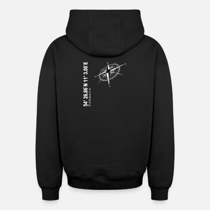 Fehmarn - Oversized Heavyweight Unisex Zip Hoodie - Schwarz
