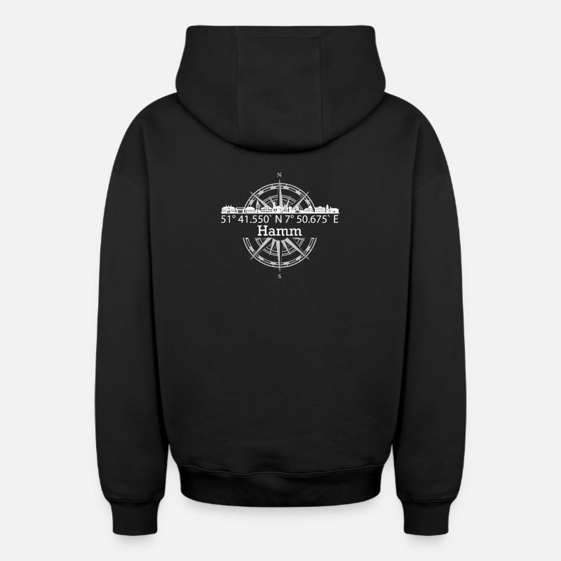 Skyline Hamm - Oversized Heavyweight Unisex Zip Hoodie - Schwarz