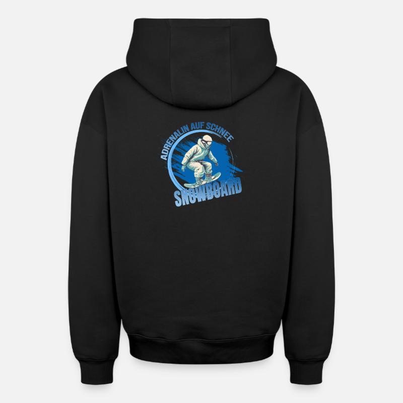 Adrenalin auf Schnee - Snowboard - Oversized Heavyweight Unisex Zip Hoodie - Schwarz