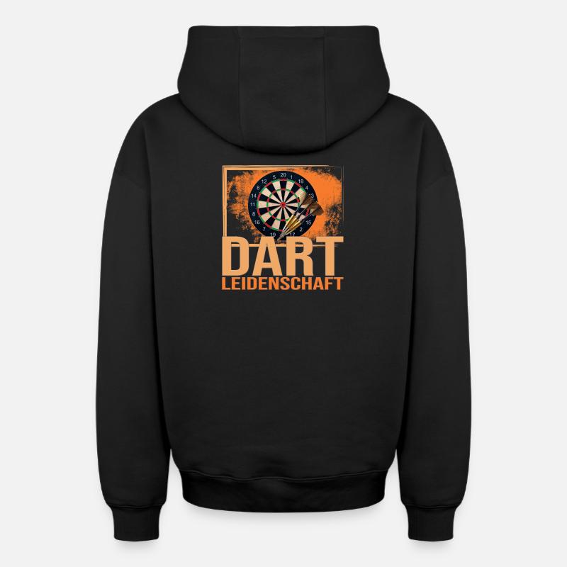 Dart Leidenschaft - Oversized Heavyweight Unisex Zip Hoodie - Schwarz