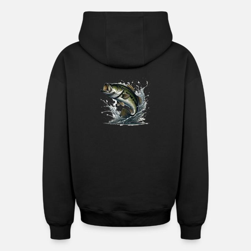 Sandre - Sweat à capuche unisexe zippé oversize épais SPREAD - noir